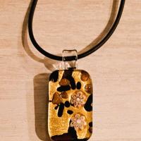 Ciondolo in vetro di Murano color Oro e Nero