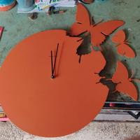 Butterfly arancio con kit 3 farfalle orologio