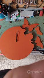 Butterfly arancio con kit 3 farfalle orologio