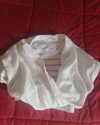 Completo Zara bambina canotta e camicia taglia 8/9