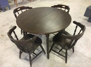 Tavolo rotondo allungabile con sedie smontabile