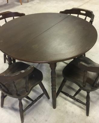 Tavolo rotondo allungabile con sedie smontabile