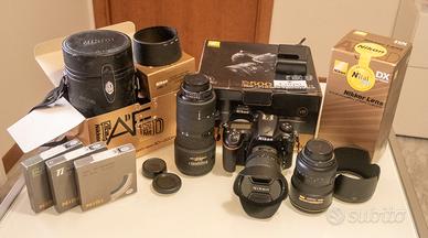 Kit Nikon 500 + 3 obbiettivi zoom dal 10 al 200 mm