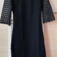 VESTITO PIZZO NERO DOPPIO STRATO TG XS