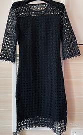 VESTITO PIZZO NERO DOPPIO STRATO TG XS