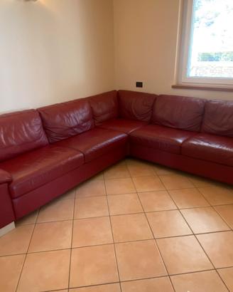 Divano angolare in pelle