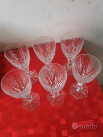 set di 6 calici in cristallo 