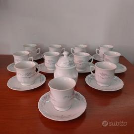 Set 11 tazzine con piattini e zuccheriera Bavaria