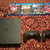 PlayStation 4 slim 500 GB + 2 joypad + 4 giochi