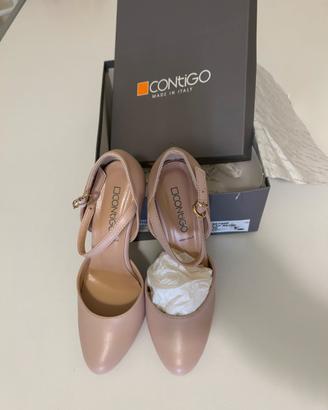 Decolte Beige Contigo tacco 9 mai usate