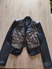 Giacca ecopelle donna nero e oro tg s 13€
