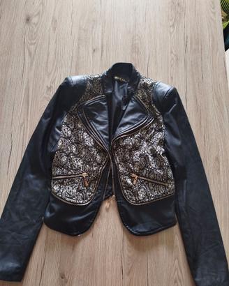 Giacca ecopelle donna nero e oro tg s 13€