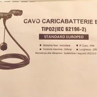 CAVO CARICABATTERIE EV TIPO02