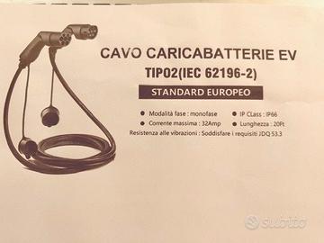CAVO CARICABATTERIE EV TIPO02