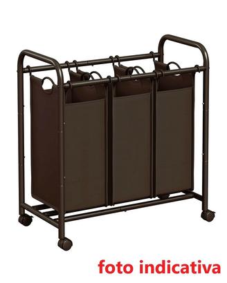Carrello Porta Biancheria con 3 Sacchi Rimovibili