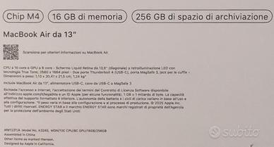 Mac Book Air 13"  G4 SSD 256Gb 16Gb Ram