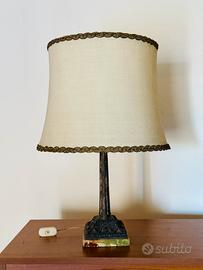 Lampada da tavolo base marmo verde rosso