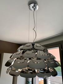 Lampadario Palma acciaio cromato