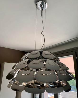 Lampadario Palma acciaio cromato