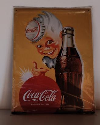 Targa Coca-Cola vintage in latta 40x30 cm