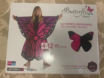 Coperta poncho a farfalla bimba