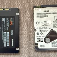 Samsung SSD 500 GB  e Hard disk HGST 500 GB