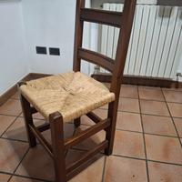 🪑🇮🇹6 Sedie in Legno Massello con Seduta in Paglia
