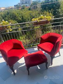 elegante trittico velluto rosso