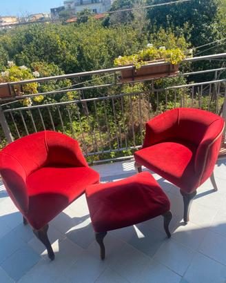 elegante trittico velluto rosso