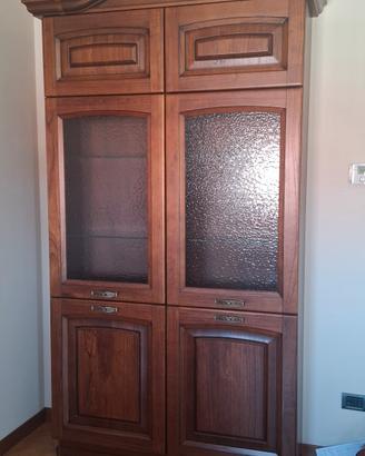 Salotto Completo in Legno Massiccio Noce e Bianco 