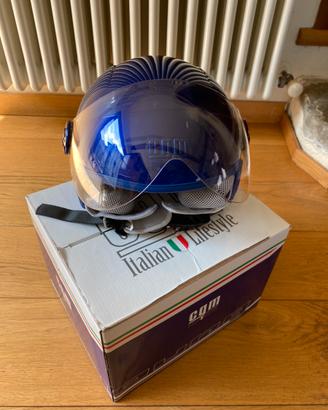Casco jet junior HAVANA BLUE METAL