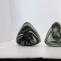 Coppia Porta Candela in Vetro di Murano 1980 Vinta