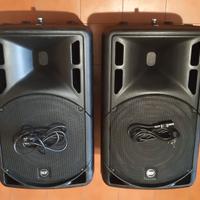 Coppia casse audio amplificate dj rcf per musica