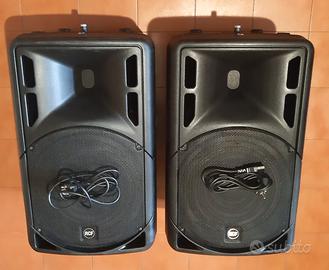 Coppia casse audio amplificate dj rcf per musica