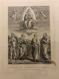 Stampa antica fine 700 Madonna con bambino