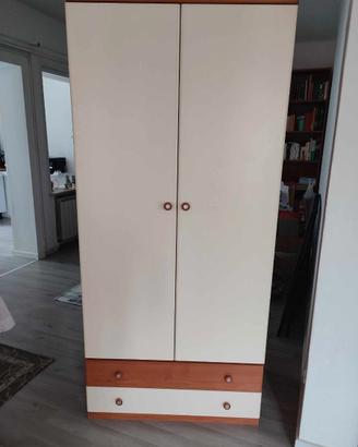 Armadio due ante e comodino.