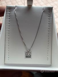 Girocollo in oro bianco con diamante