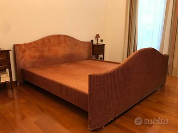 Letto Cappellini in rattan e legno