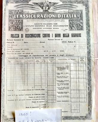 Certificato assicurativo LE ASSICURAZIONI D'ITALIA