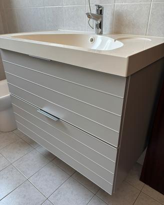 Mobiletto per bagno con lavandino integrato