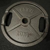 2 dischi ghisa 20kg, foro 50 mm