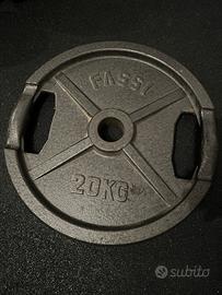 2 dischi ghisa 20kg, foro 50 mm