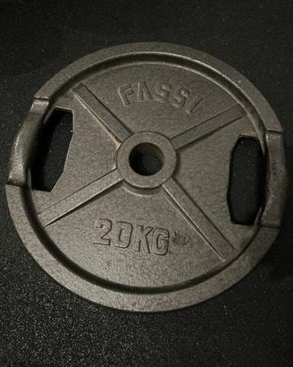 2 dischi ghisa 20kg, foro 50 mm