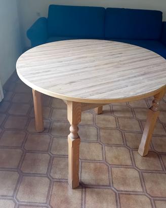 Tavolo rotondo allungabile in legno