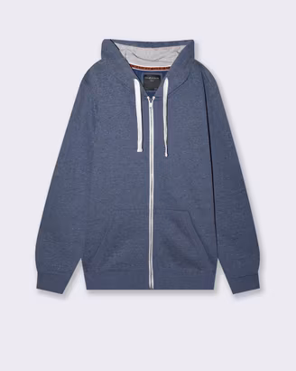 Felpa con cappuccio e cerniera melange blu 