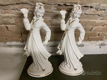Coppia di statuine altezza circa 50 cm
