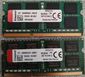 2x RAM DDR3 8Gb Kingston DDR 3 8 Gb