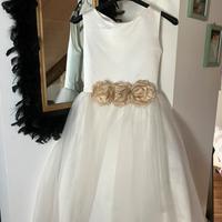 Vestito per Bambina Cerimonia Bianco con fiori