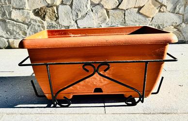 4 KIT fioriera + portavaso da appendere