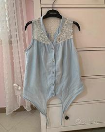Camicia di jeans senza maniche